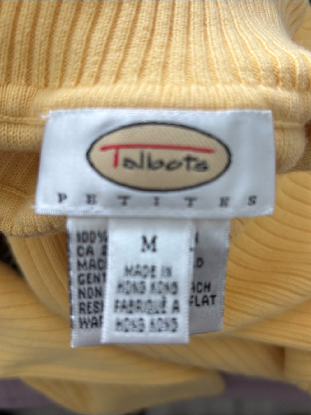 Talbots Yellow Ribbed Turtleneck Sweater - Picture 3 of 3